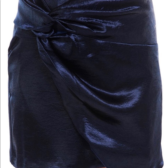 LUSH black satin twist wrap skirt - Picture 4 of 5